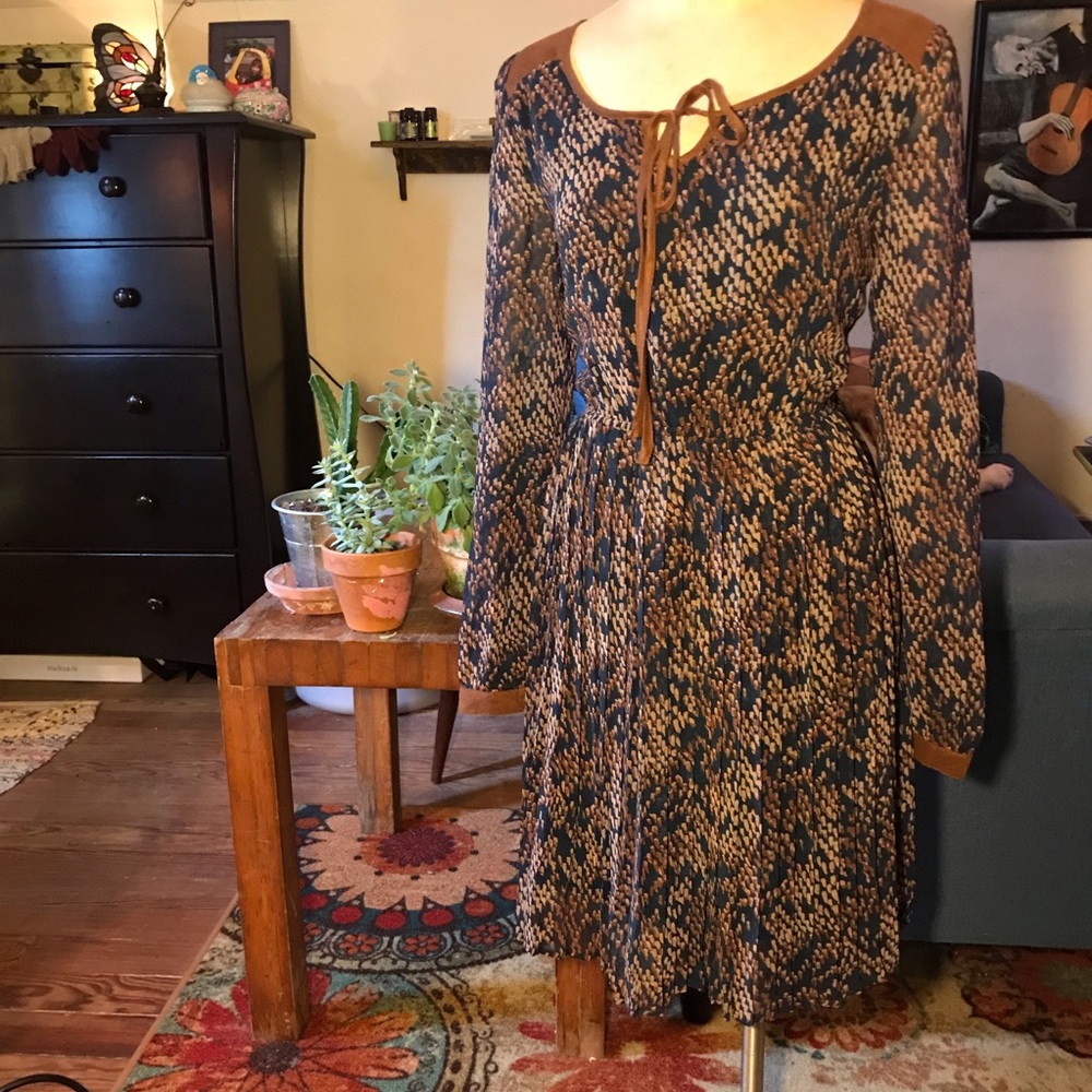 Navy and brown size small blu pepper dress